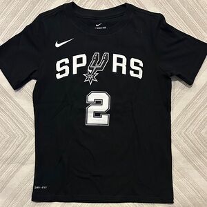 Nike Dri-Fit Kids Kawhi Leonard Black #2 Spurs T-Shirt Size Small